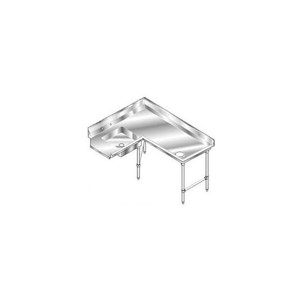 Aero Aerospec SS NSF Soiled Corner w/ Right Drainboard - 72 x 60 2SDC-R-72 - main